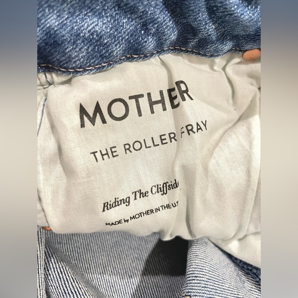 Mother The Roller Fray Wide Leg Jeans Mid Rise Riding Cliffside Size 28 x 31” - Picture 8 of 10